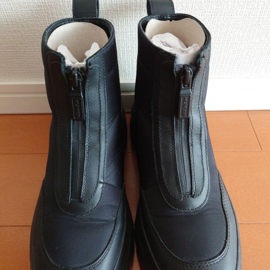 HUNTER エクスプローラー アンクル ジップ フラットフォームブーツ