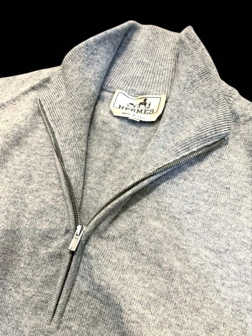 ✨美品正規品✨HERMES(エルメス)カシミヤ100%グレージップアップセーター