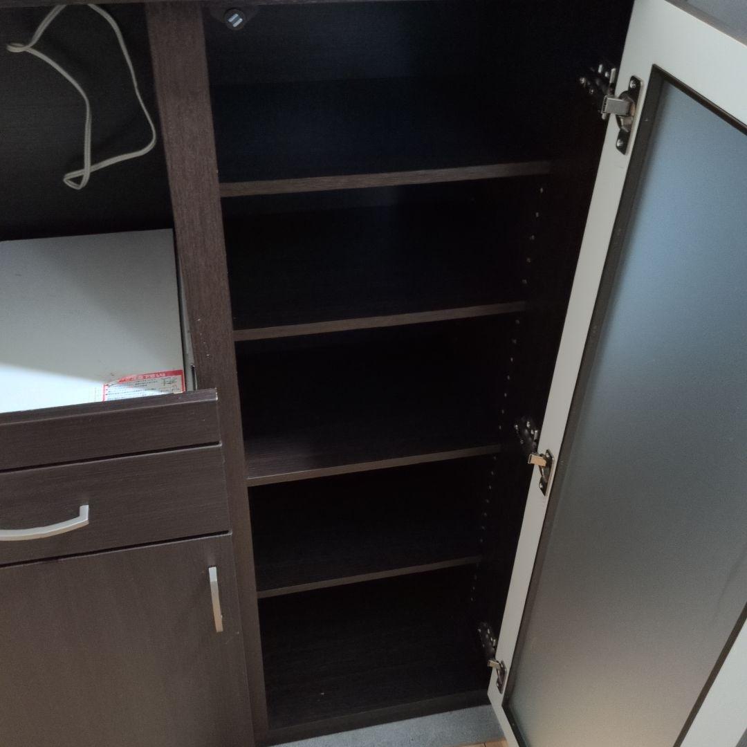 ニトリ レンジ台 食器棚 カップボード 木目調