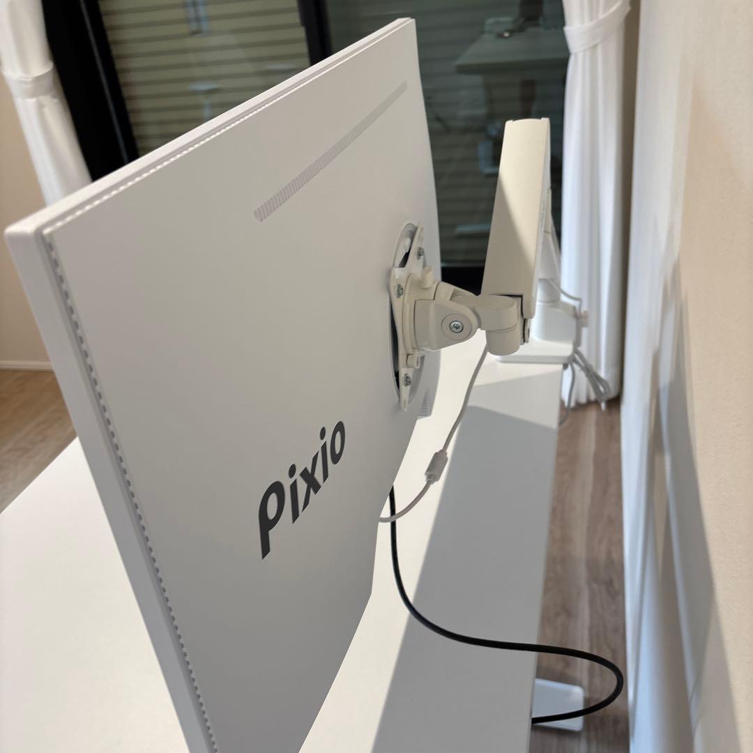 ピクシオゲーミングモニター27型ホワイトPX278WAVEW-Oモニターアーム付
