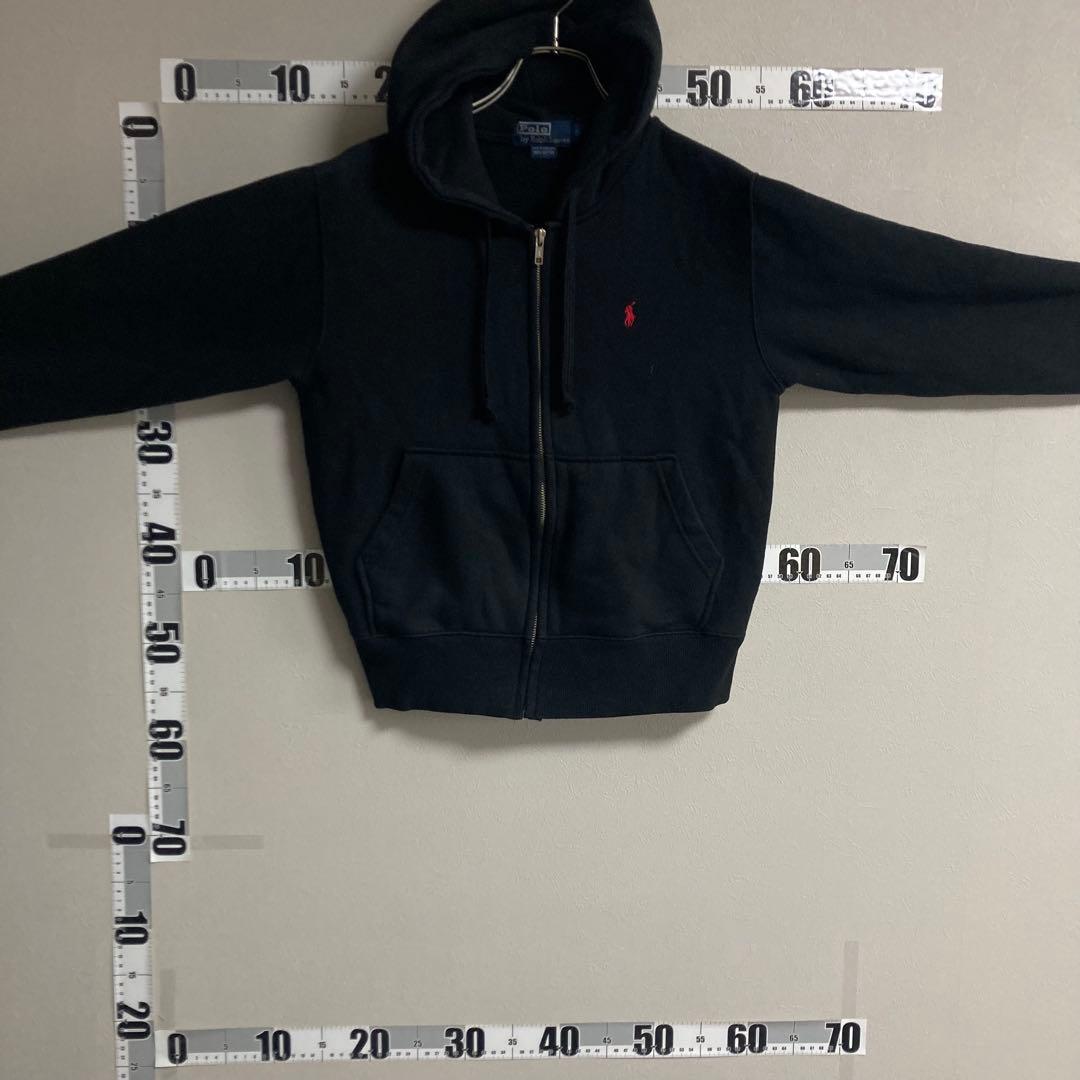 ジップアップ ポロ ラルフローレン RALPH LAUREN パーカー 黒 S