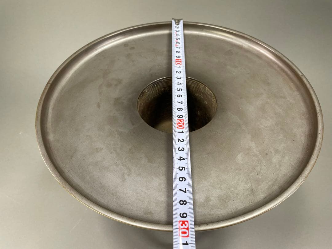 いけばな　池坊　古流　銅薄端　波鶴耳付　華道　銅器　花瓶