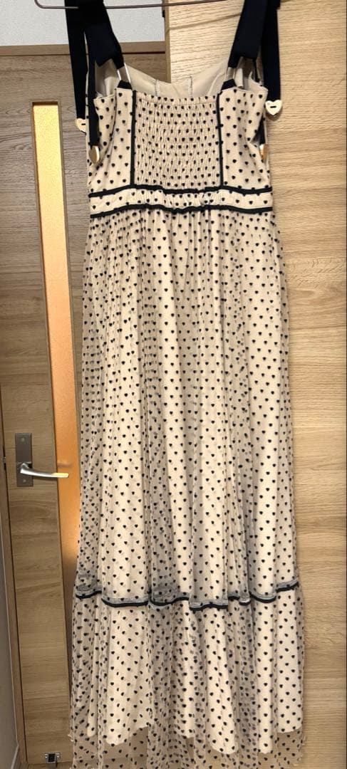 ランダ　ハートチュールロングワンピース 0サイズ ベージュ