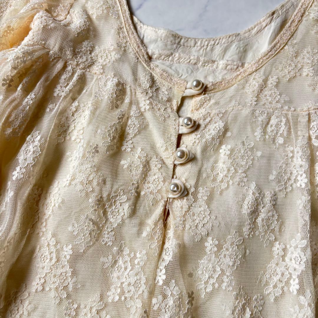 GUNNE SAX レース ロングワンピース　レトロ　ヴィンテージ◆7069