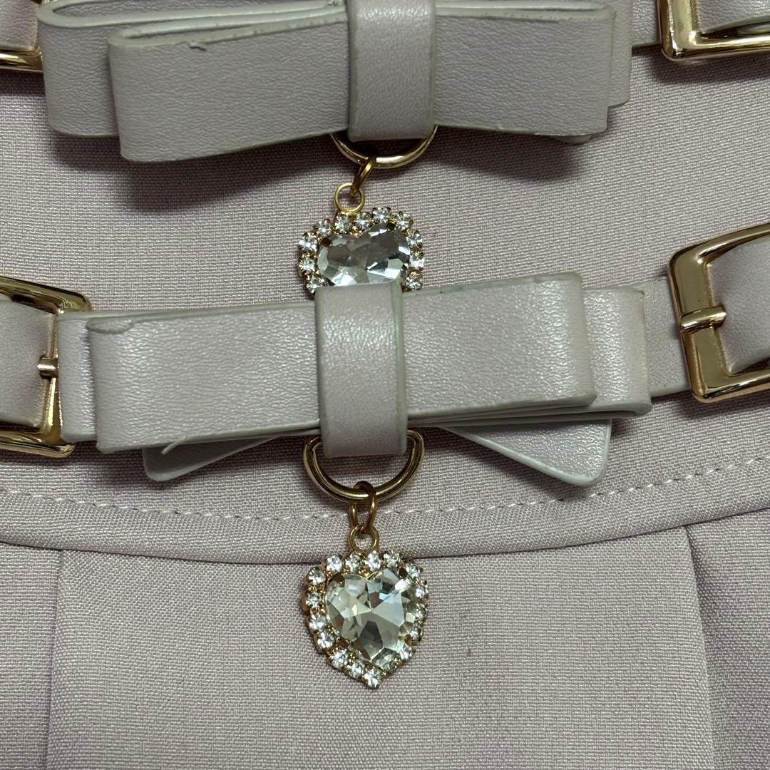 LIZLISA リズリサ 2連リボンベルトスカパン スカート ピンク