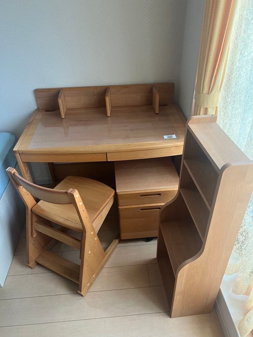 堀田木工所製 学習机 引き出し付き 椅子・棚付き