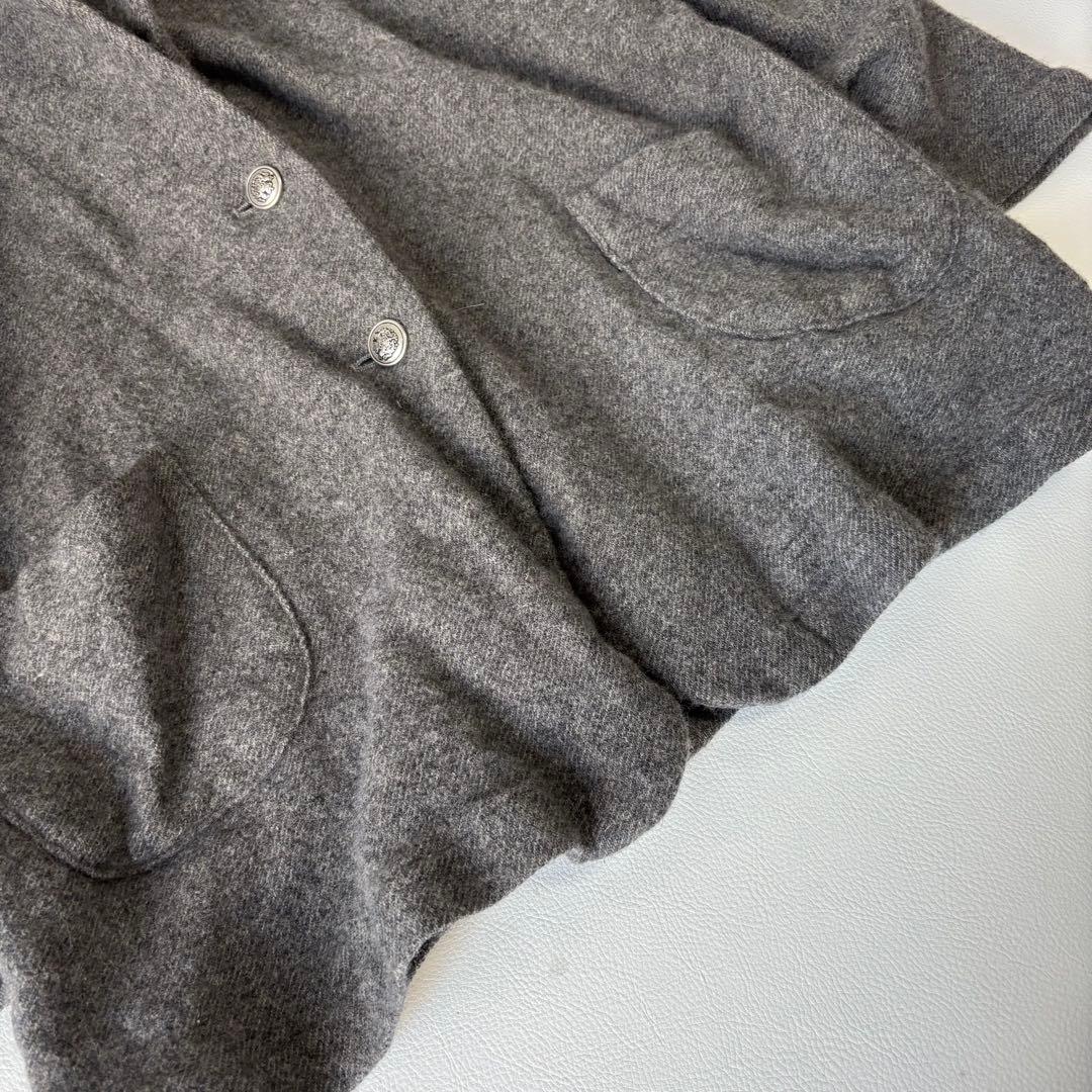 【美品】ミディウミ カーディガン ジャケット ウールリネン グレー 銀ボタン