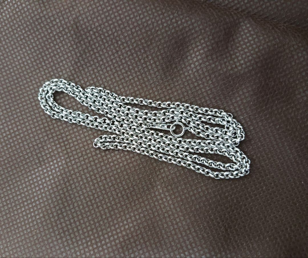 K18WG ロールチェーンネックレス