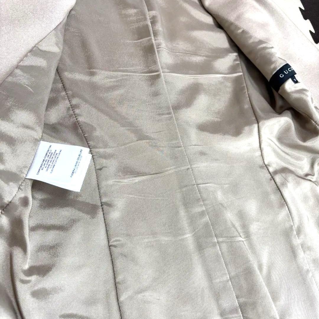 GUCCI ジャケット 38 ベージュ カシミヤ混 グッチテーラードジャケット