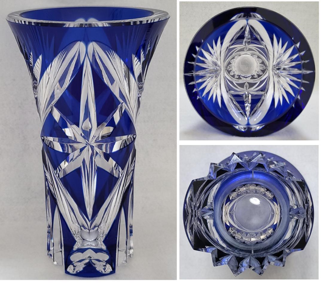 ☆美品 KAGAMI CRYSTAL / カガミクリスタル 花瓶 切子 !!