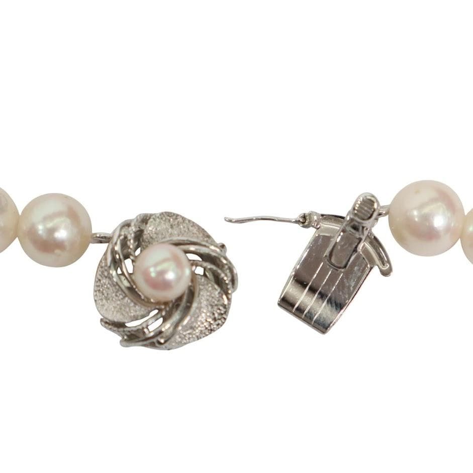 【鑑別書付き】　あこや真珠　ネックレス ラウンド 8～8.5mm SILVER