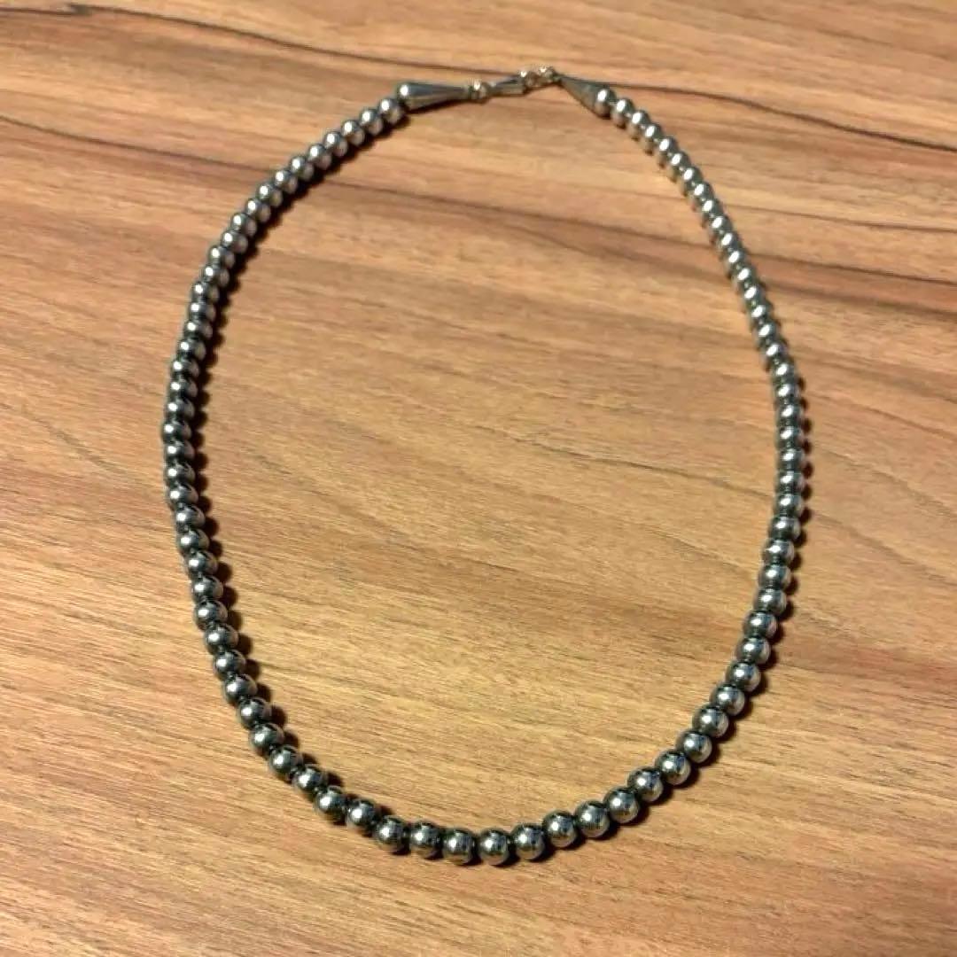 WJ　ナバホパール ネックレス 5mm 50cm シルバー925