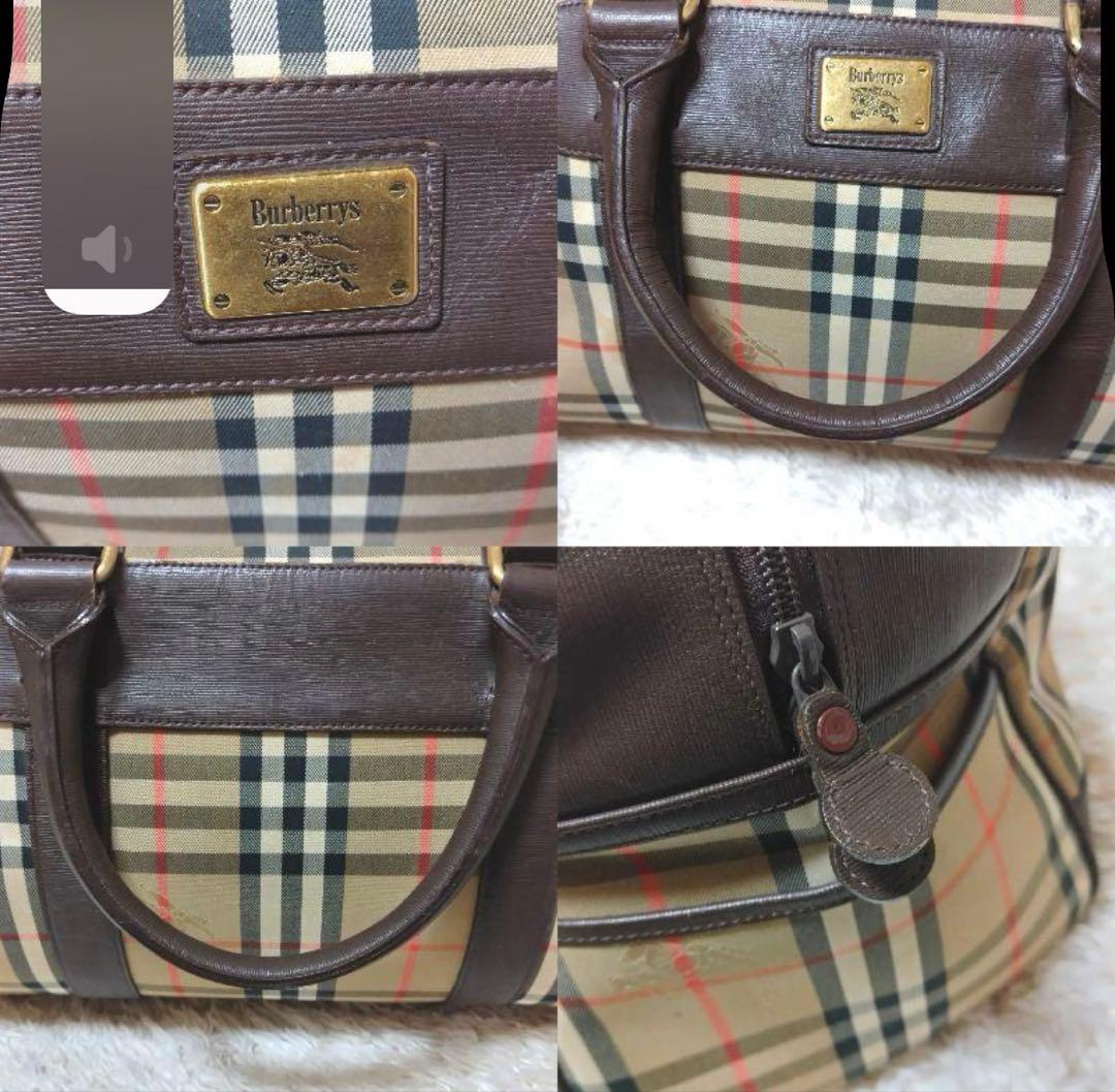 Burberry ボストンバッグ大容量 ノバチェック 旅行カバン シャドーホース
