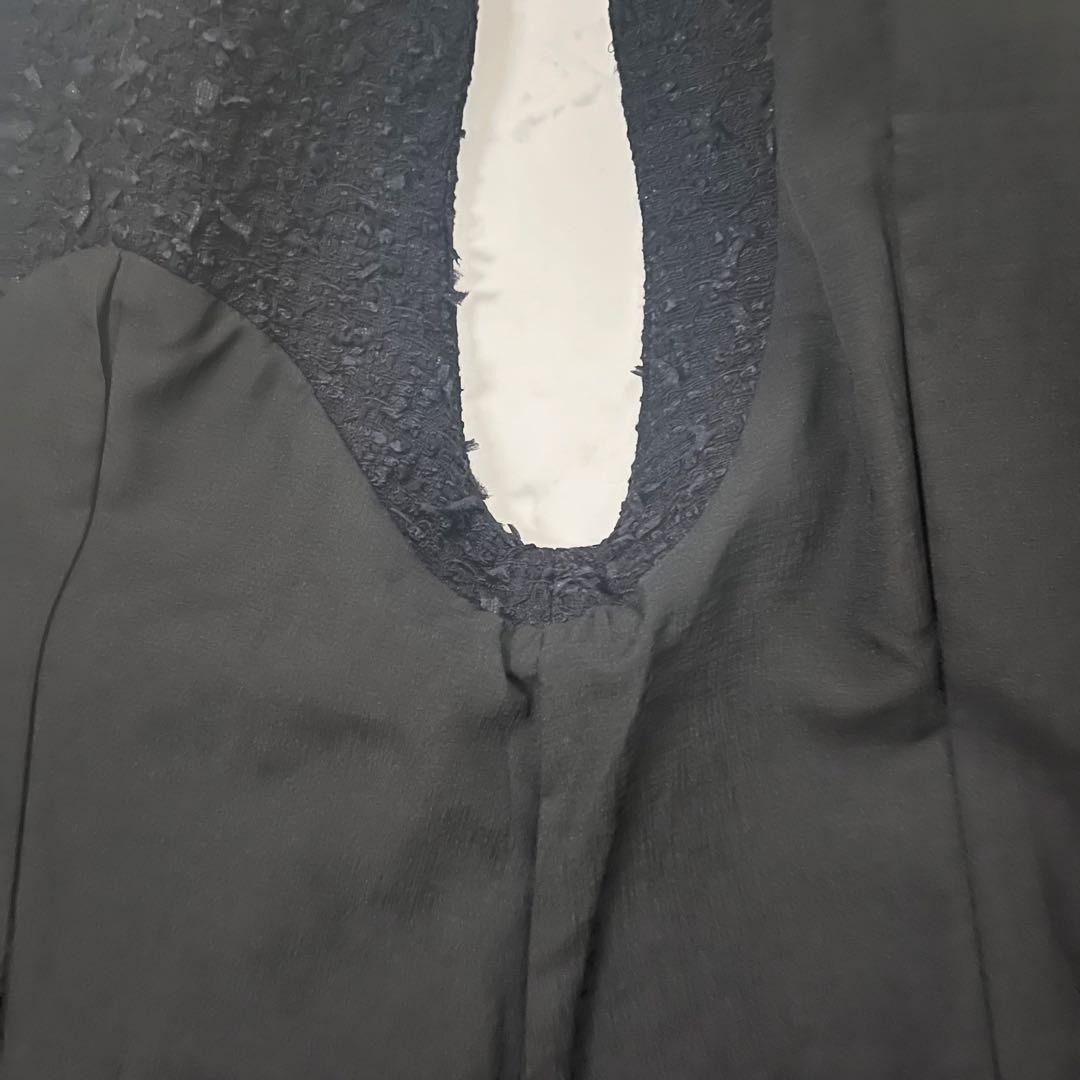 ソーノ　ビッグパールツイードジレ　ペプラム　ネイビー　01サイズ　セレモニー