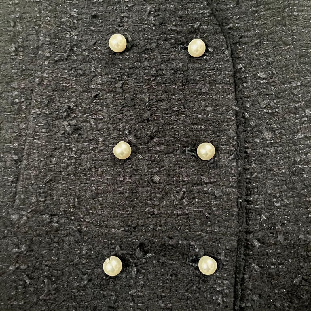 ソーノ　ビッグパールツイードジレ　ペプラム　ネイビー　01サイズ　セレモニー