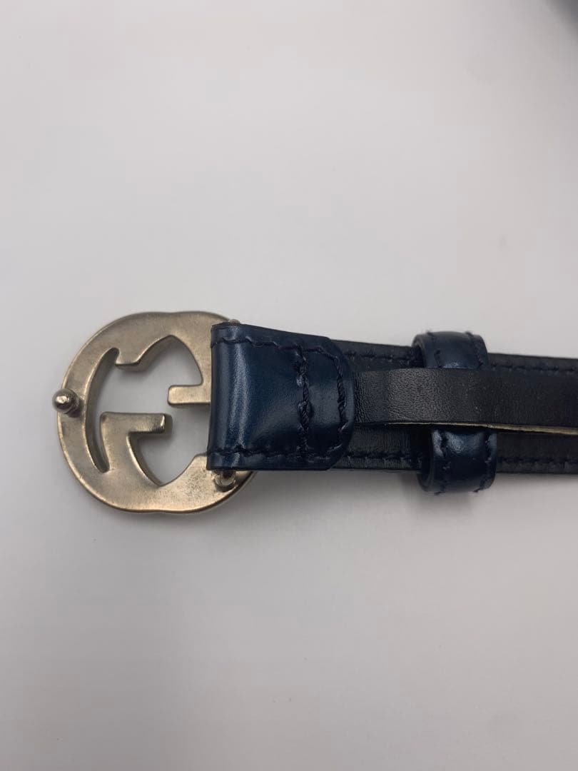 GUCCI グッチインターロッキングG ベルト シルバー レディース