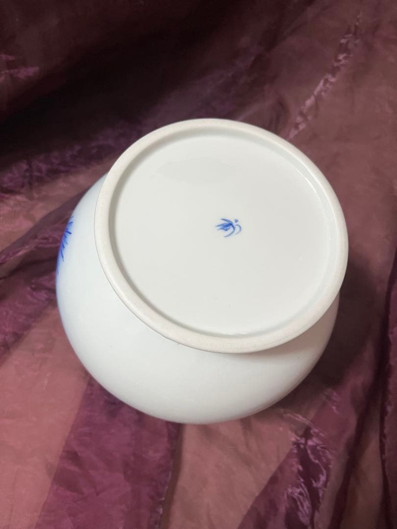 オールド香蘭社　染錦老松紋　耳付き花瓶　花瓶