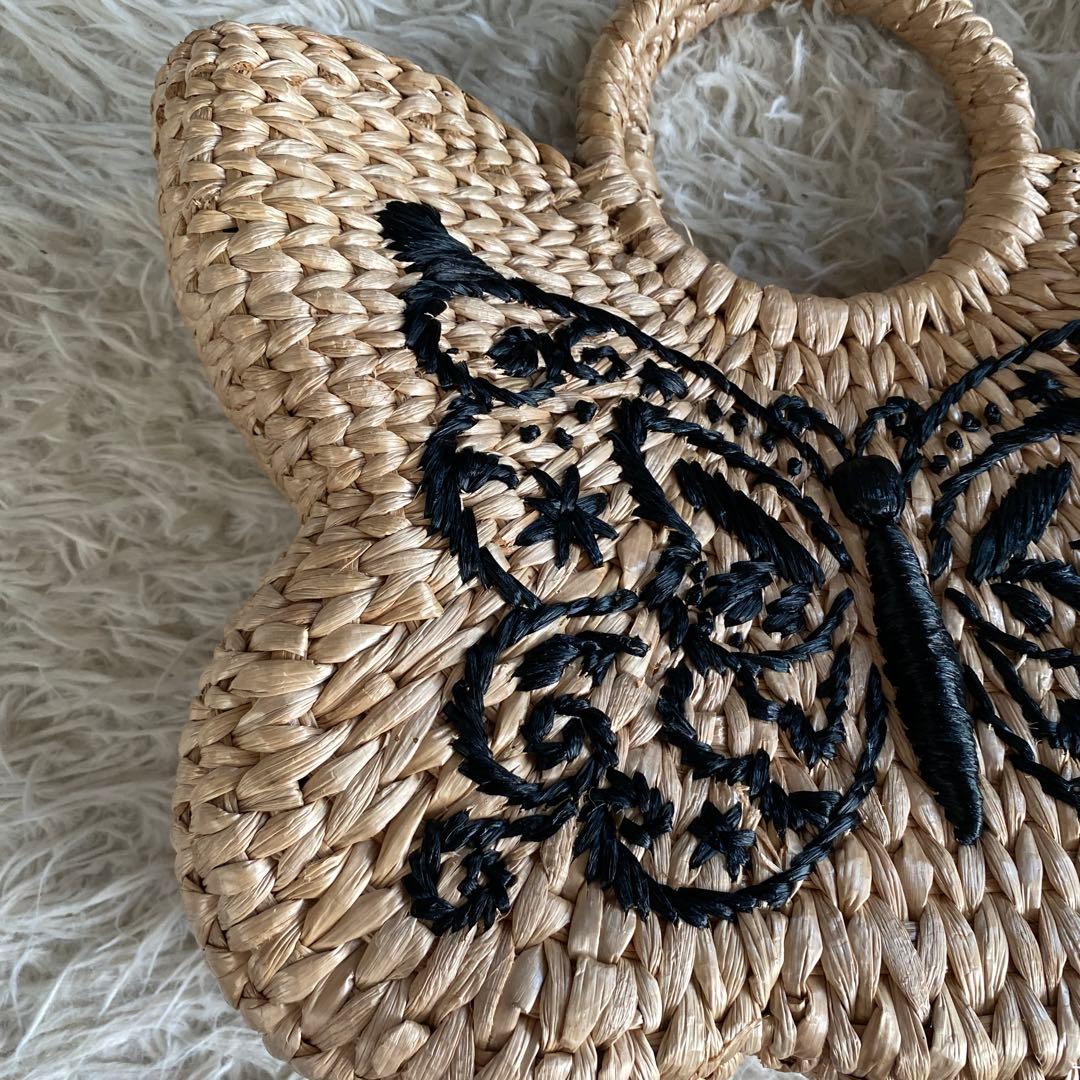 anpcANNA SUI 蝶刺繍 かごバッグ