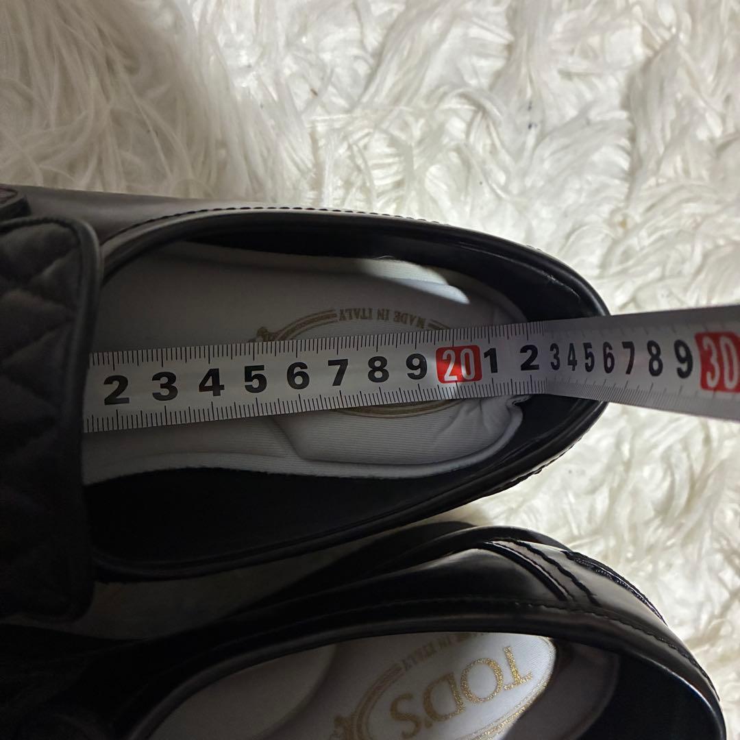 美品✨トッズ 厚底 ローファー ダブルT キルティング ブラック 34