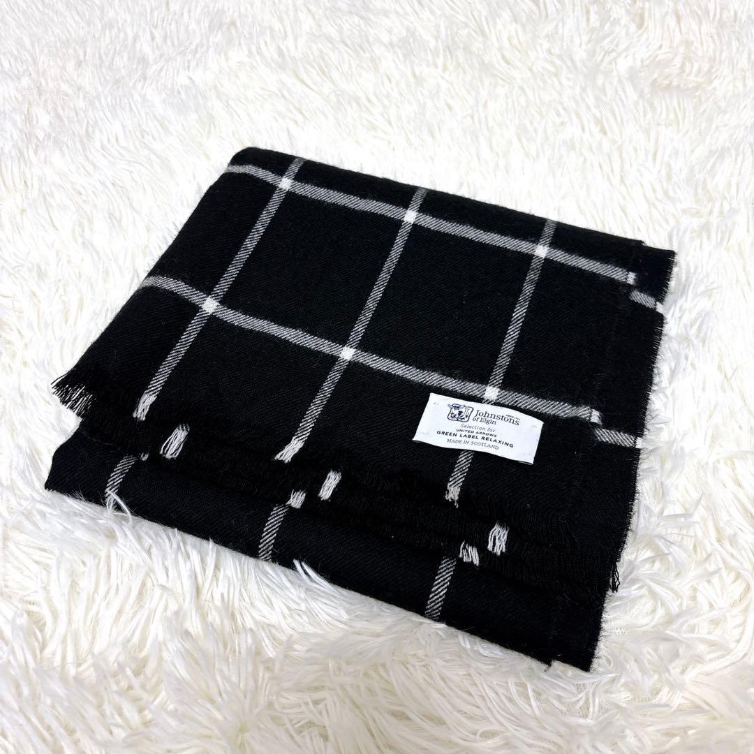 Rosemary0126　 ジョンストンズ ストール　チェック 黒