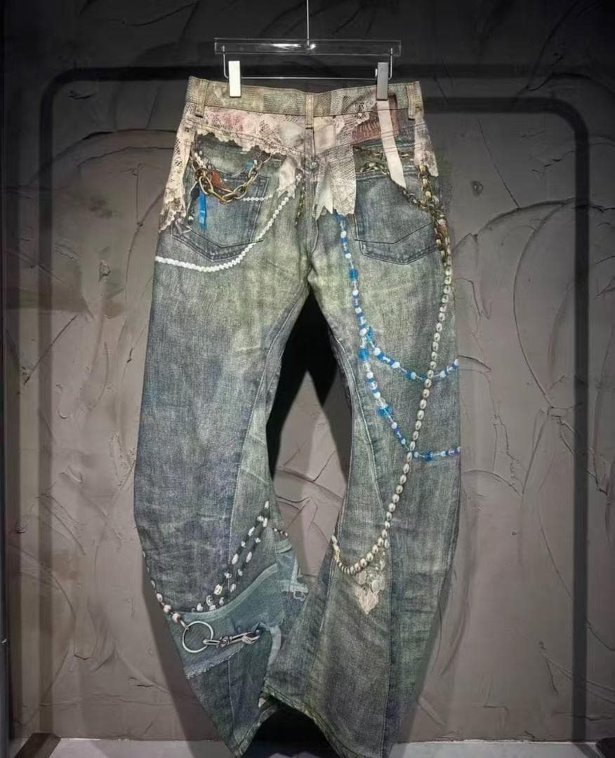 Acne Studios最アートデザイン デニムパンツ