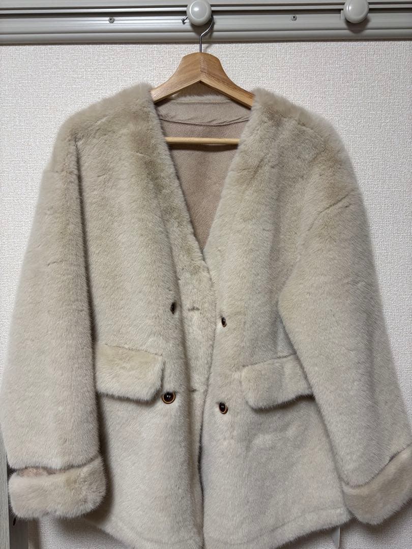 lumier エコファーコート ジャケット アイボリー