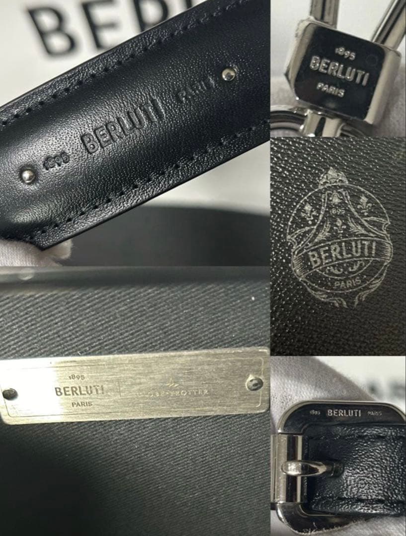 期間限定BERLUTI ブラックレザー ショルダーバッグ