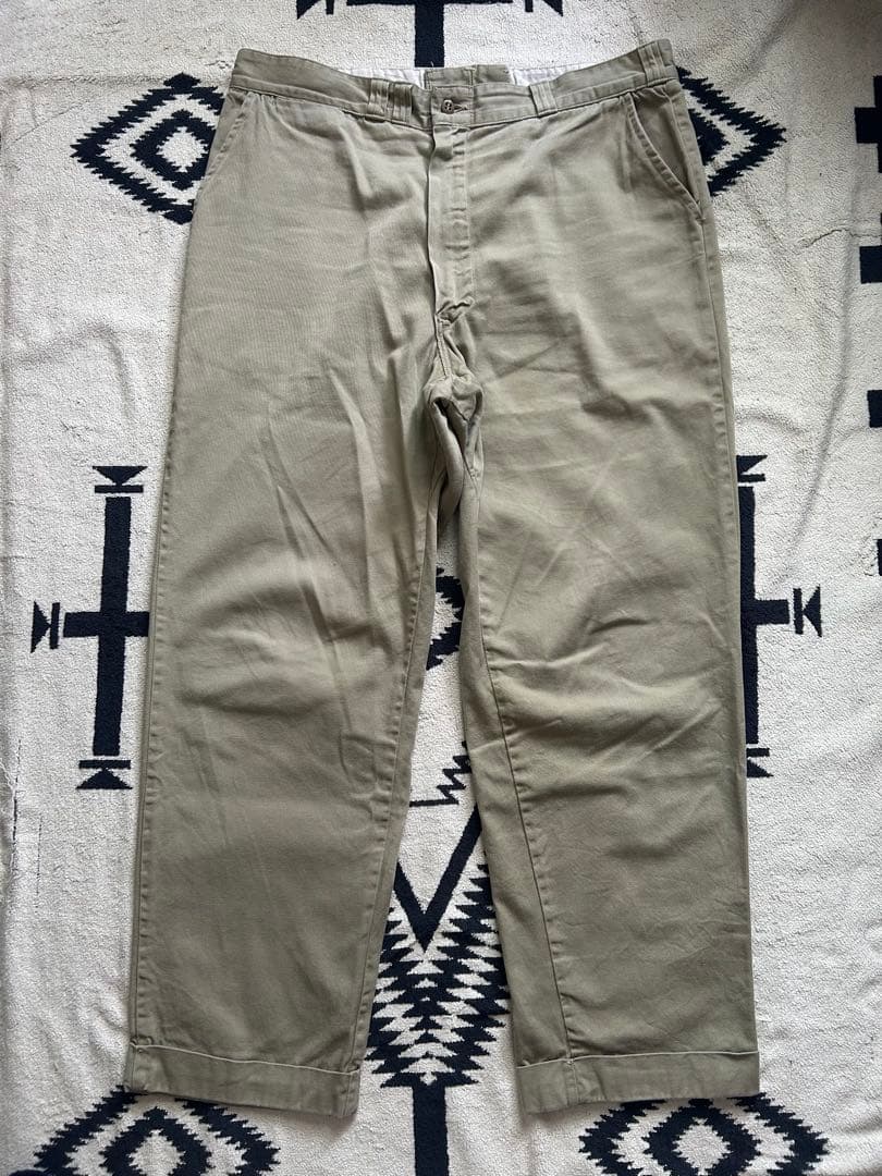 60s ヴィンテージ USA製 チノパン スタンプ グリッパー両爪 尿素 股マチ