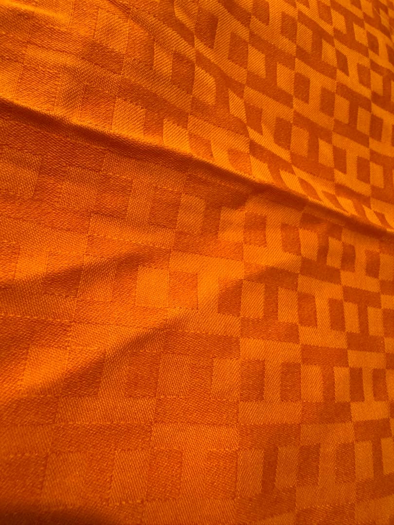 美品　エルメススカーフ　オレンジ エルメスロゴ柄