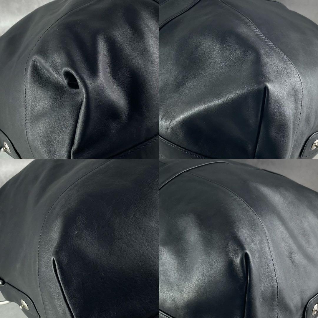 【美品】オールドコーチ ボストンバッグ レザー ブラック 大容量 旅行