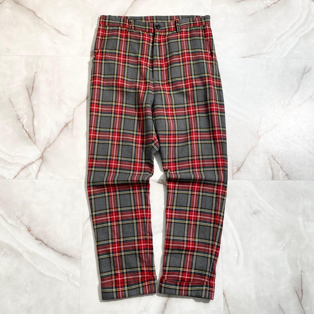 A17450 美品 グラム タータンチェックサルエルテーパードパンツ 2