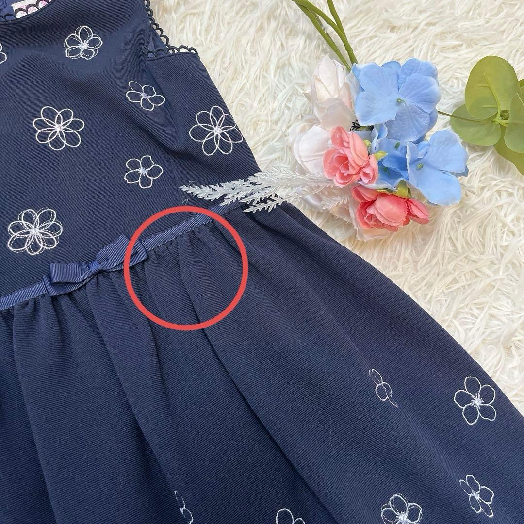 メゾピアノ 花柄刺繍ワンピース 120cm ニットボレロ Mドレスセット