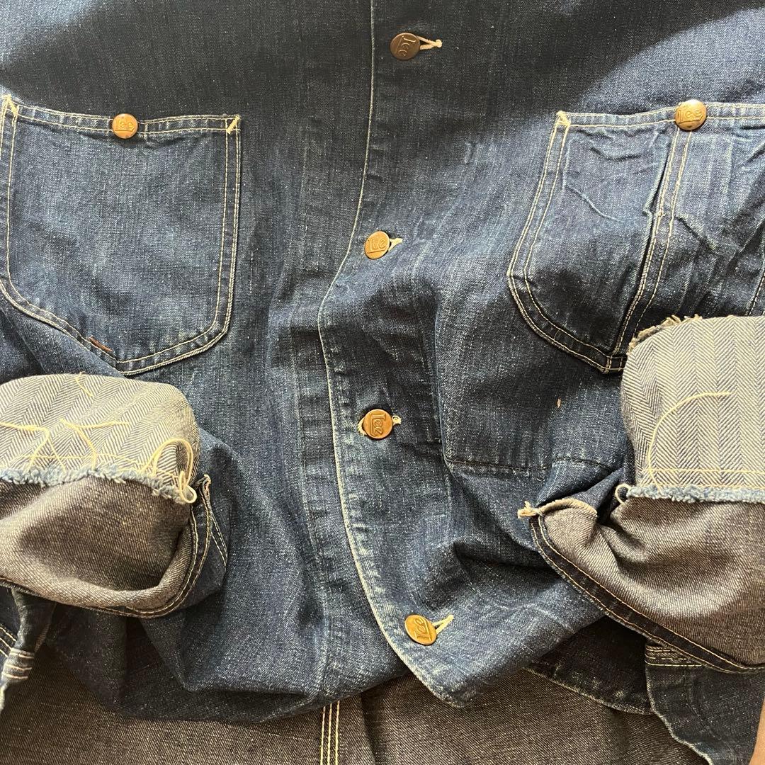 40s Lee 91 j ハウス カバーオール 濃紺 真紺 50s ロングL