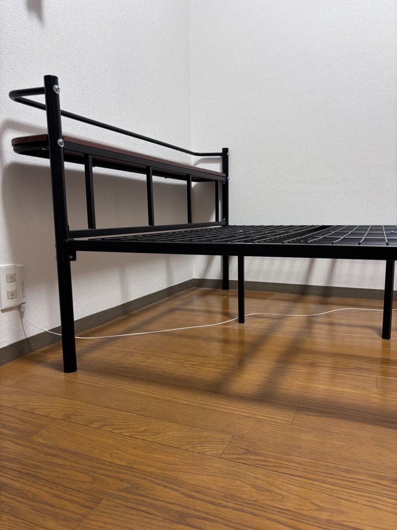 WLIVE パイプベッド セミダブル ACH622スチール製 ブラック　説明書付