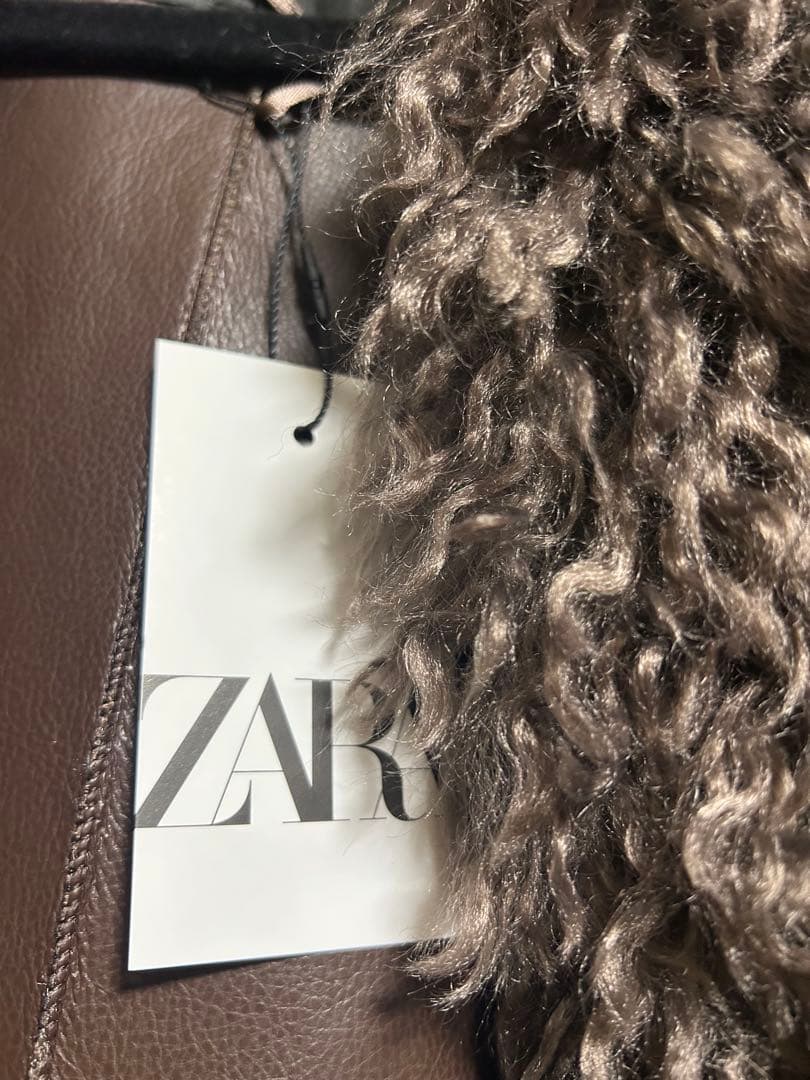 お値下げ！ZARAフェイクファーコート ブラウン S新品未使用！