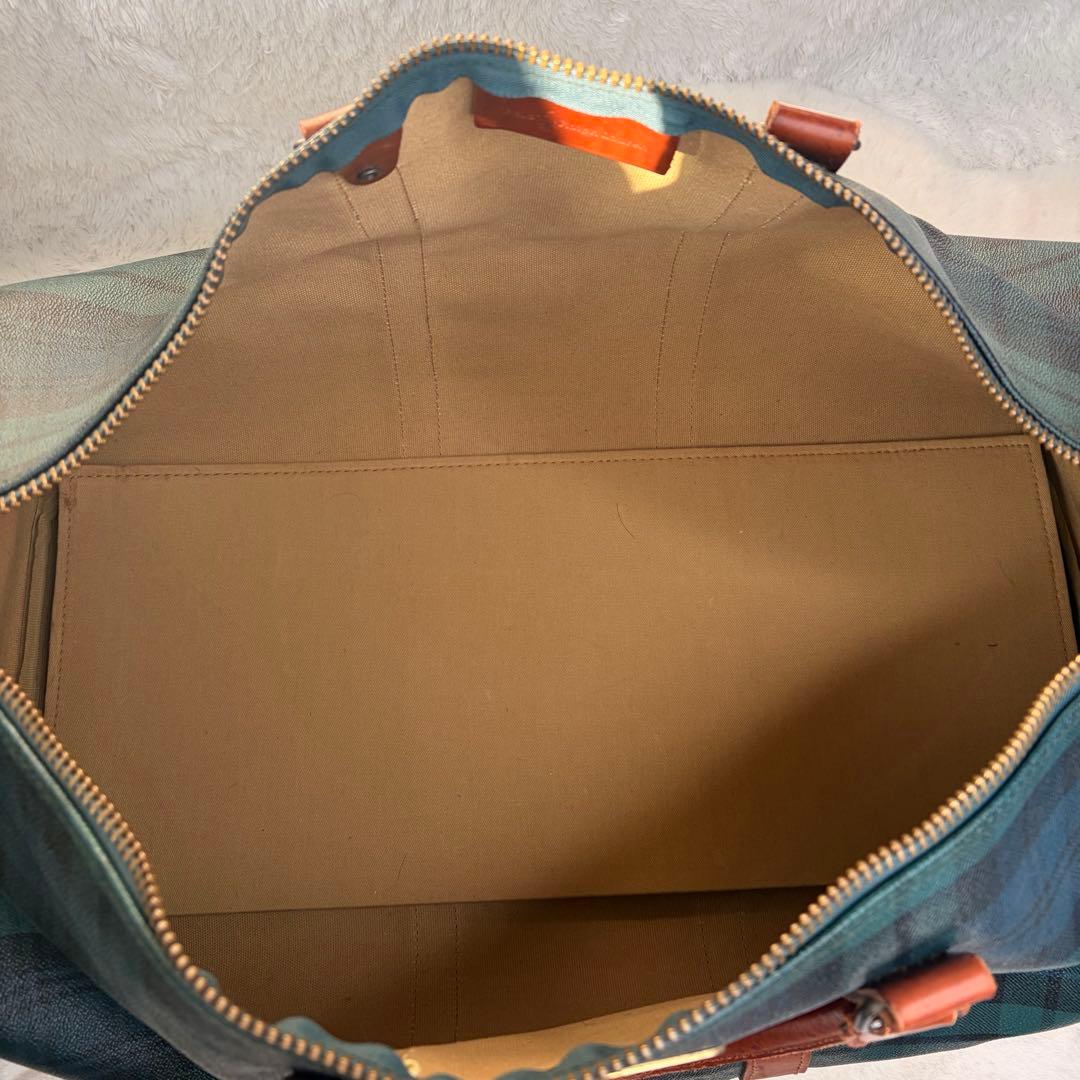 良品✨POLO RALPH LAUREN ボストンバッグ 大容量 チェック 緑