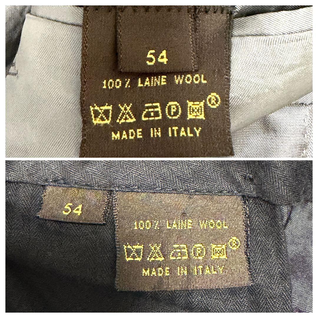 【美品】ルイヴィトン セットアップ スーツ LVロゴ ストライプ グレー 54