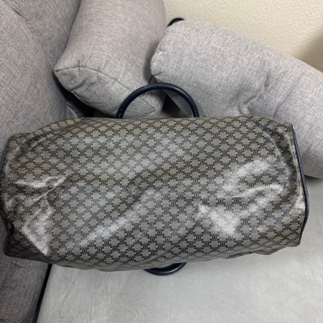 セリーヌ　ヴィンテージ　美品　ボストンバッグ　PVC×レザー　riri