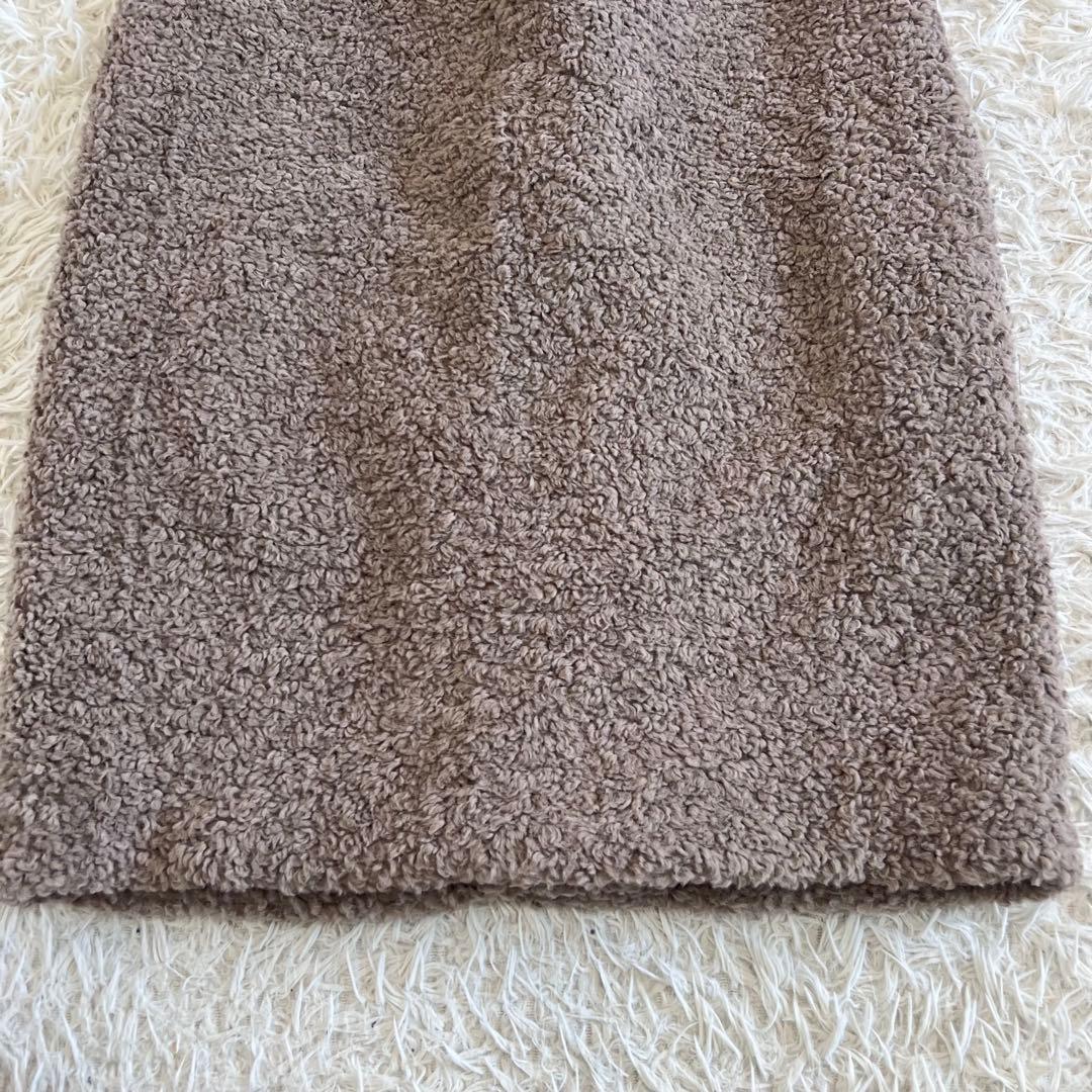 three dots スリードッツ プードル ボア テーラード ベスト ベージュ