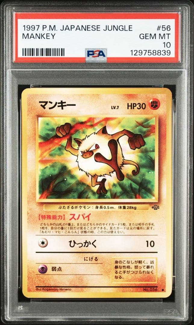 【PSA10】ポケモンカード　旧裏　マンキー