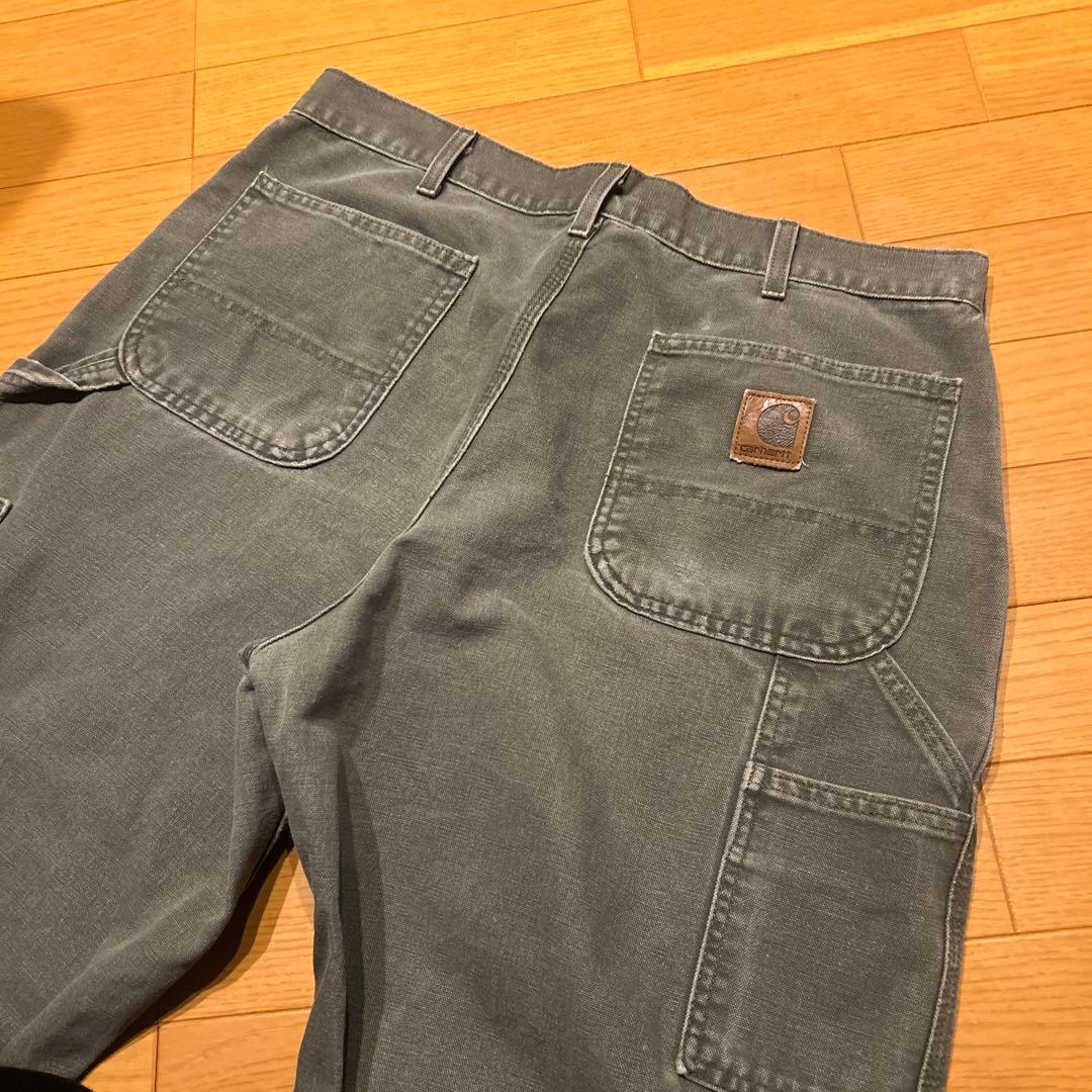 グレー カーゴスタイル ワークパンツ