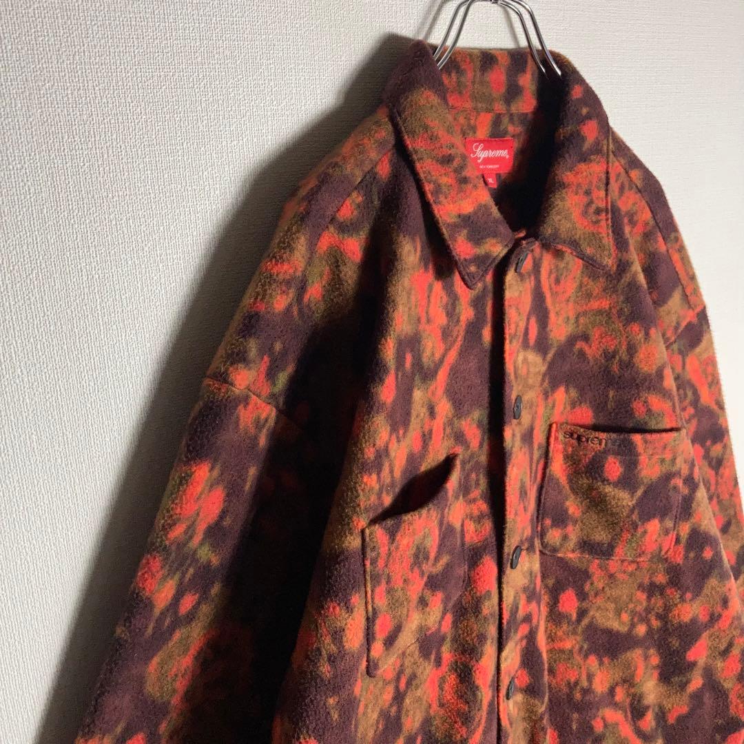 【美品】SUPREME カバーオール ジャケット 刺繍ロゴ 総柄 XL.
