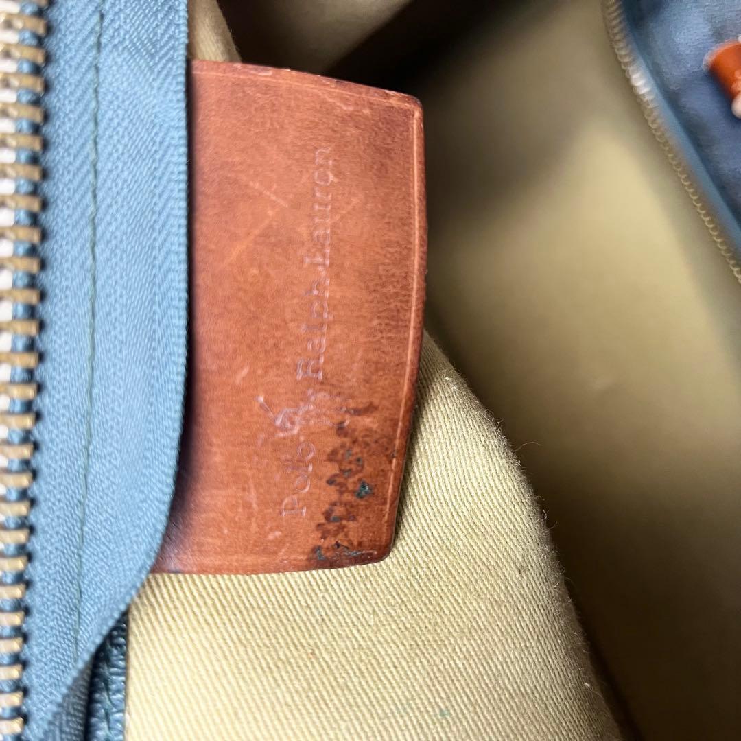 ポロラルフローレン　ボストンバッグ　2way チェック　金具　ショルダー　大容量
