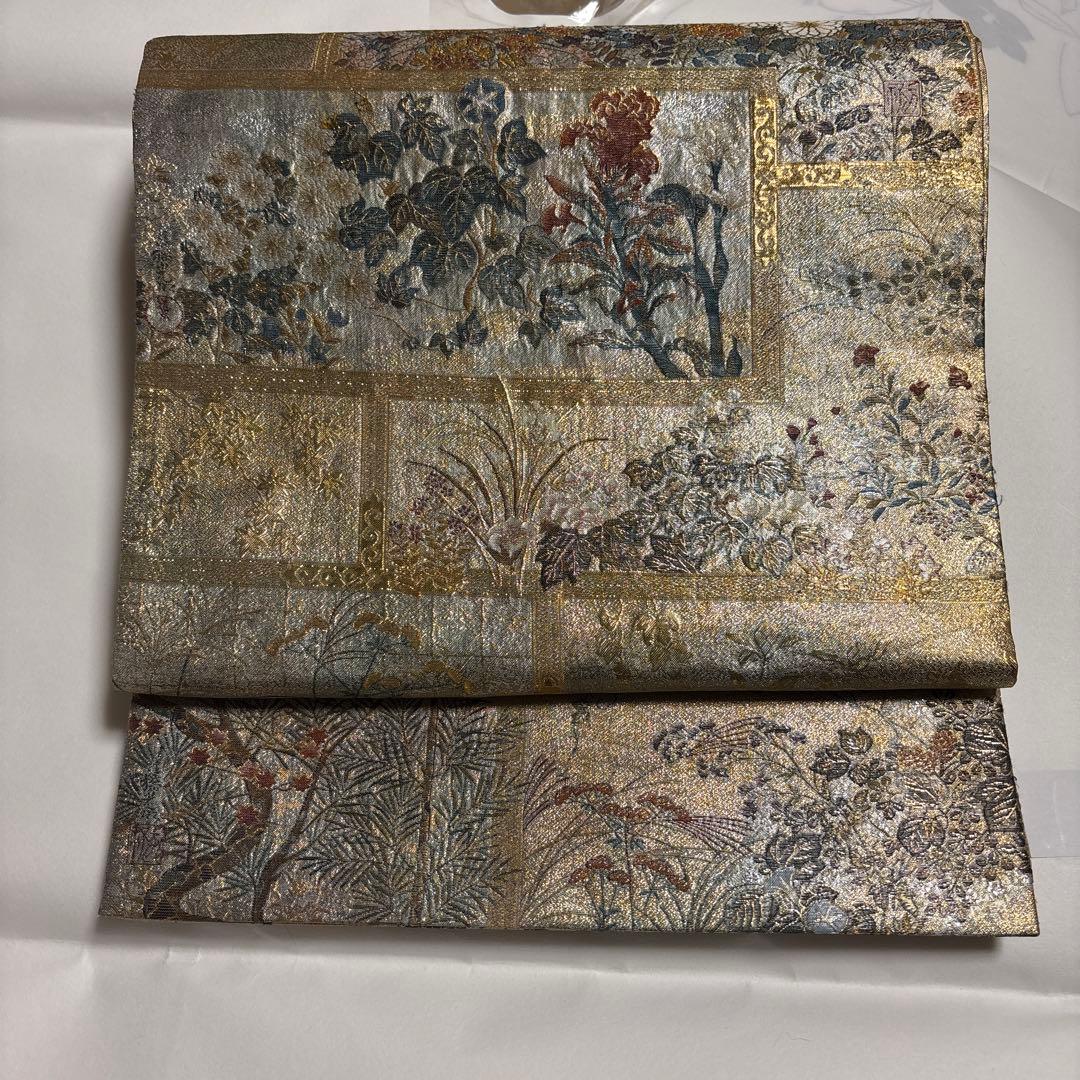 正絹全通袋帯　リバーシブル 重厚感　【琳派大全集】 特に留袖におすすめです。長尺