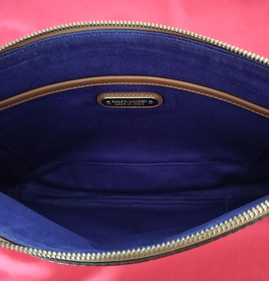 高級 RALPH LAURENパープルレーベル イタリア製レザー クラッチバッグ