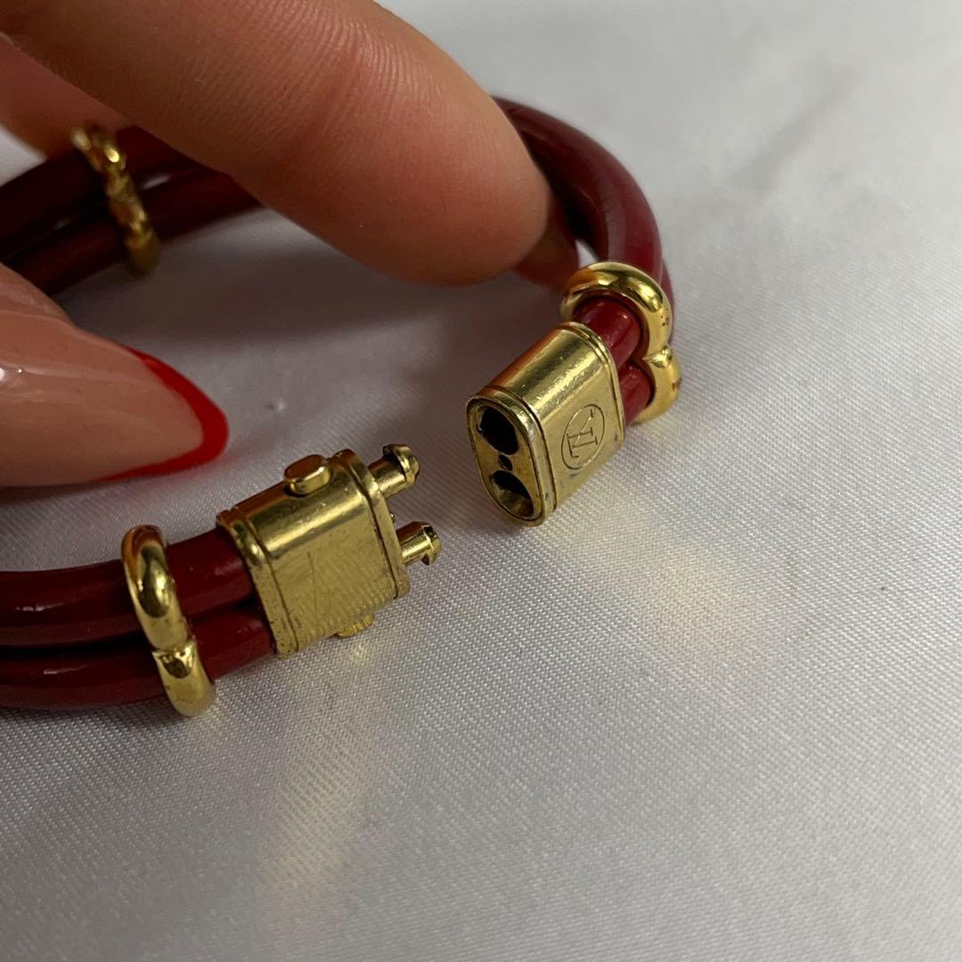 LOUIS VUITTON 赤 パテントレザー バングル キープイットカデナ