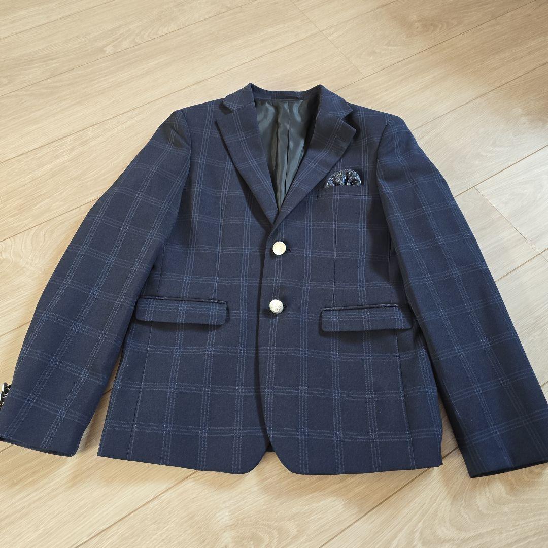 スーツ　　160cm　3ピース　卒業式　冠婚葬祭　フォーマル　美品　チェック