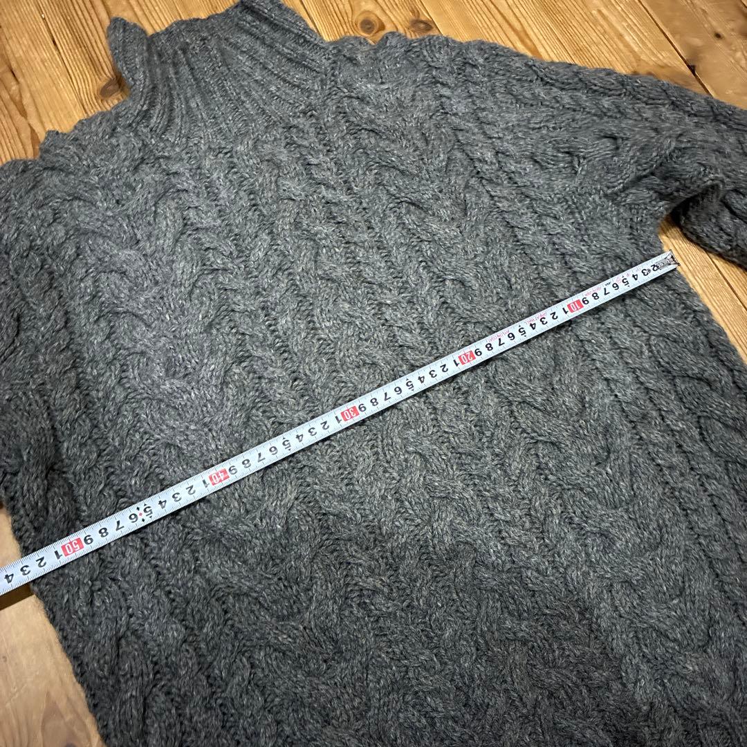 ラルフローレン　L ハンドニット　グレー　編み　ケーブルニット　ハイネック