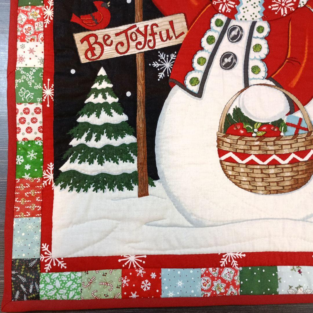 ❄スノーマン＆ワンちゃんサンタ2点おまとめタペストリー❄パッチワークハンドメイド