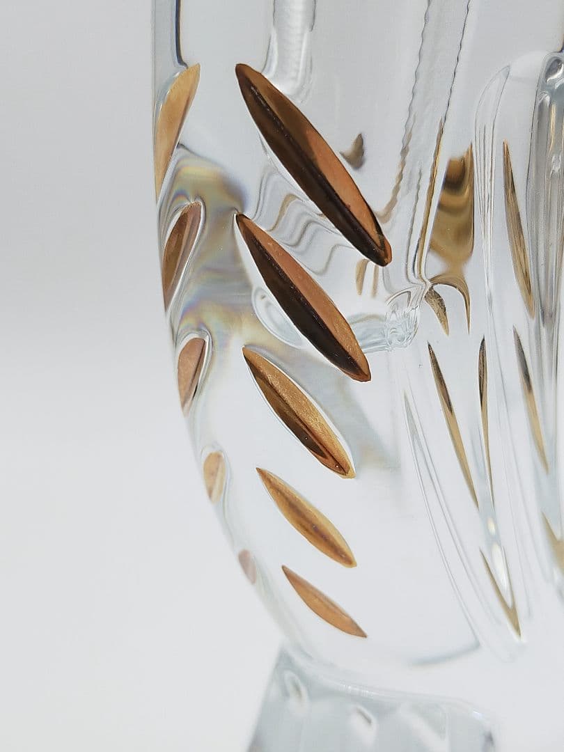 【未使用】 Baccarat ファウナクリスト　花瓶　フラワーベース 鳥　金彩